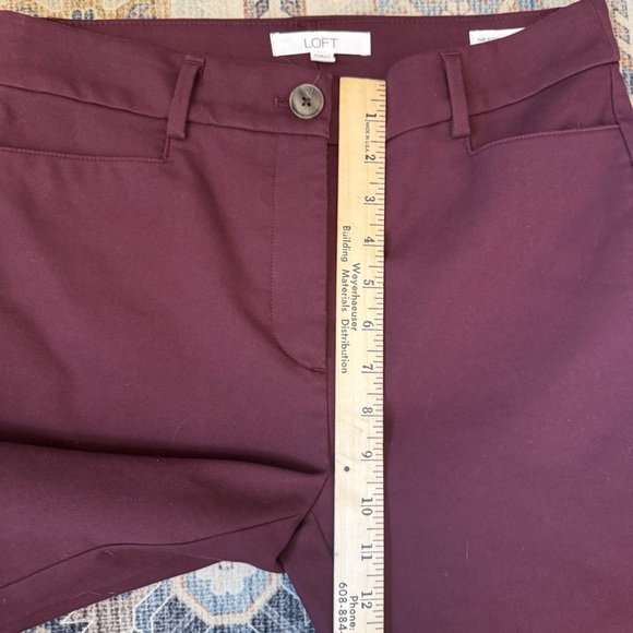 LOFT Curvy Sutton Skinny Women's Burgundy Wine Dress Pants Size 4 - Picture 12 of 13